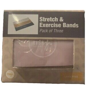 Maji Sports Stretch & Exercise Bands SET OF 3 PINK YELLOW TEAL BLUE BRAND NEW!!